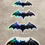 Black Bat Silhouette Holographic Gothic Sticker