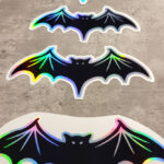 Black Bat Silhouette Holographic Gothic Sticker