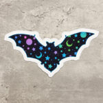 Cosmic Bat Gothic Glossy Sticker