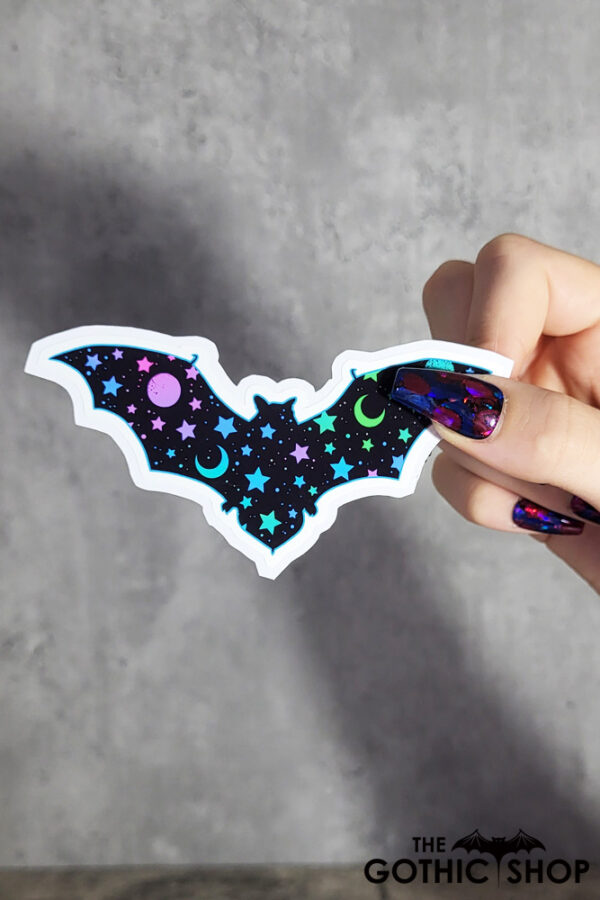 Cosmic Bat Gothic Glossy Sticker