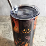 skatty patch orange gothic halloween 20oz straight tumbler