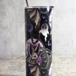 Spooky Eve Bat Black Gothic Halloween Skinny Tumbler