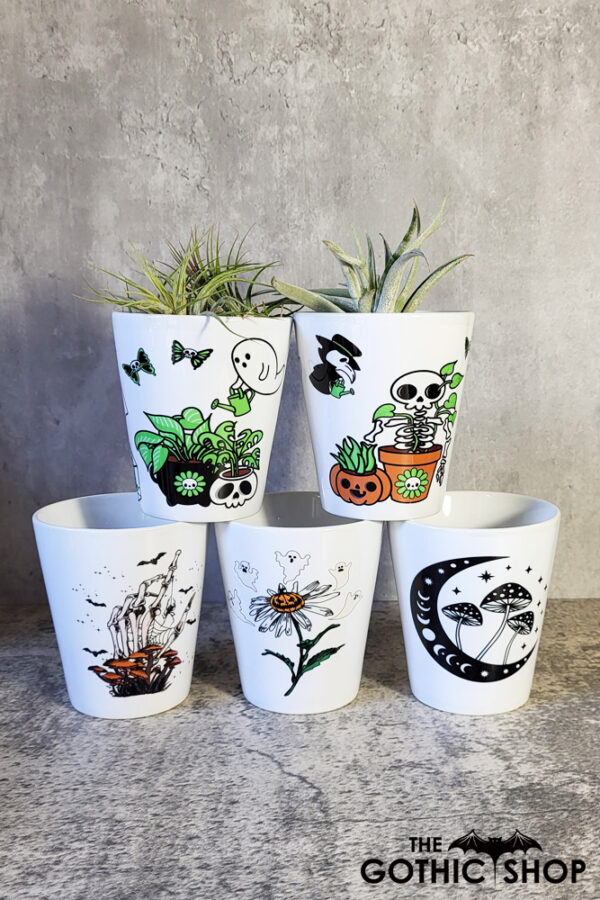 Gothic Print Small Plant Pot