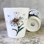 Spooky Pumpkin Daisy Gothic Halloween Plant Pot