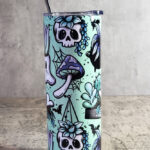 Spooky Planters Green Gothic Halloween Skinny Tumbler