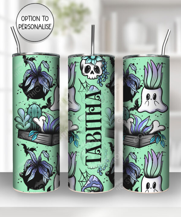 spooky planters green gothic halloween 20oz straight tumbler with option to personalise