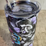 Nightmare Roses Gothic Halloween Skinny Tumbler
