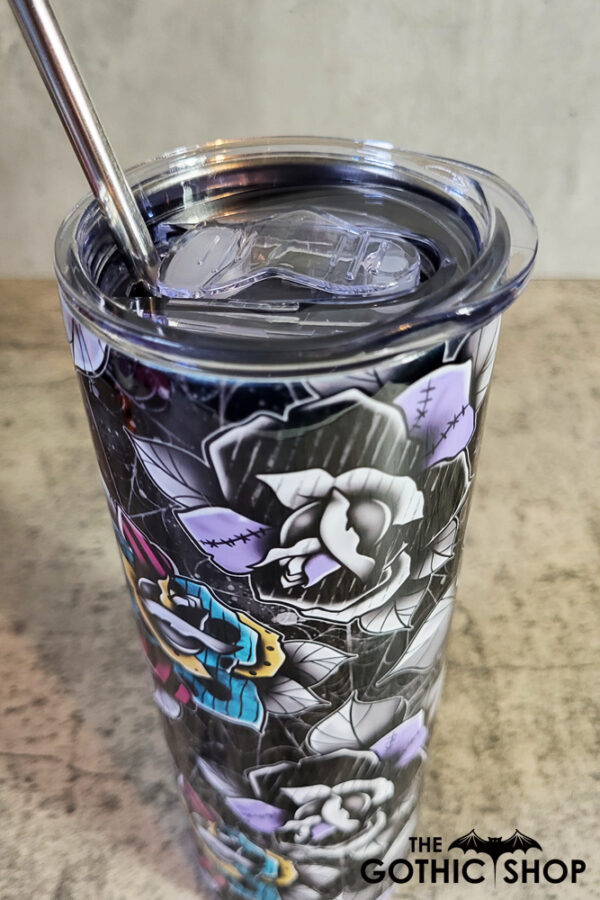 Nightmare Roses Gothic Halloween Skinny Tumbler