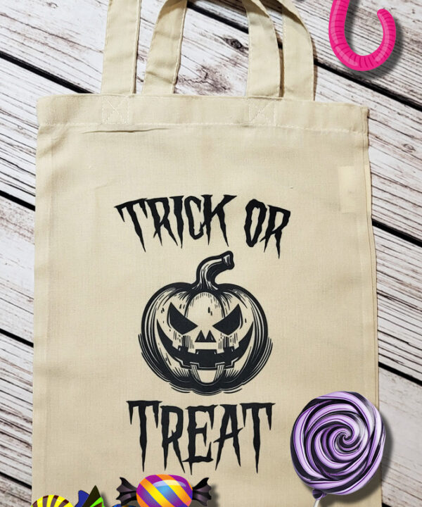 Jack o' Lantern Pumpkin Halloween Trick or Treat Small Tote Bag