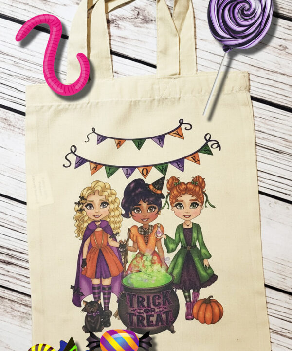 Witches & Cauldron Halloween Trick or Treat Small Tote Bag
