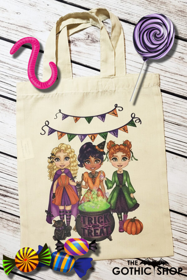 Witches & Cauldron Halloween Trick or Treat Small Tote Bag