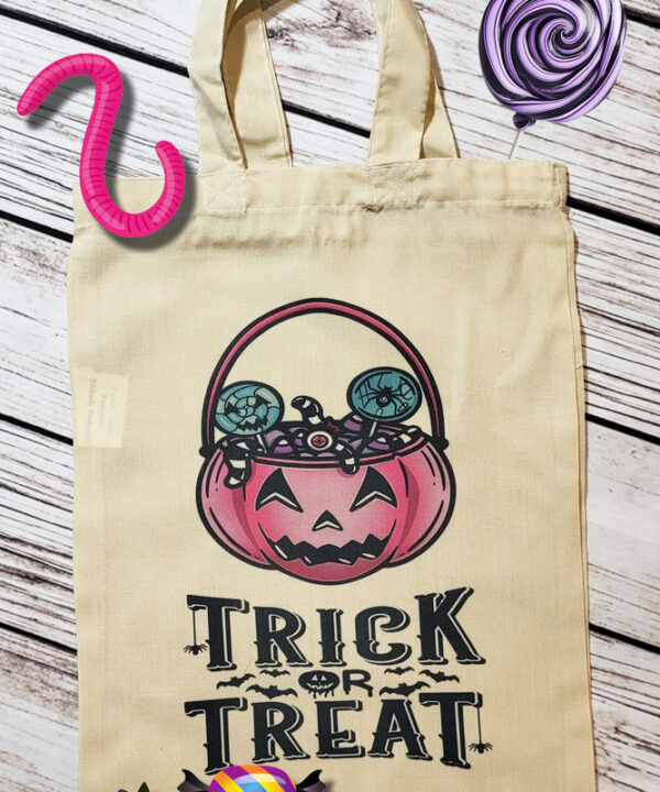 Jack o' Lantern Sweet Basket Halloween Trick or Treat Small Tote Bag