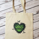 BLEGH Humbug Barbed Green Heart Gothic Print Shopping Tote Bag