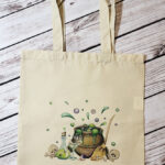 Bubbling Cauldron Gothic Witchy Print Shopping Tote Bag