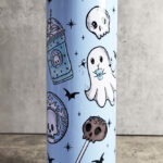 ghostbucks ghosties blue gothic print 20oz straight tumbler preorder