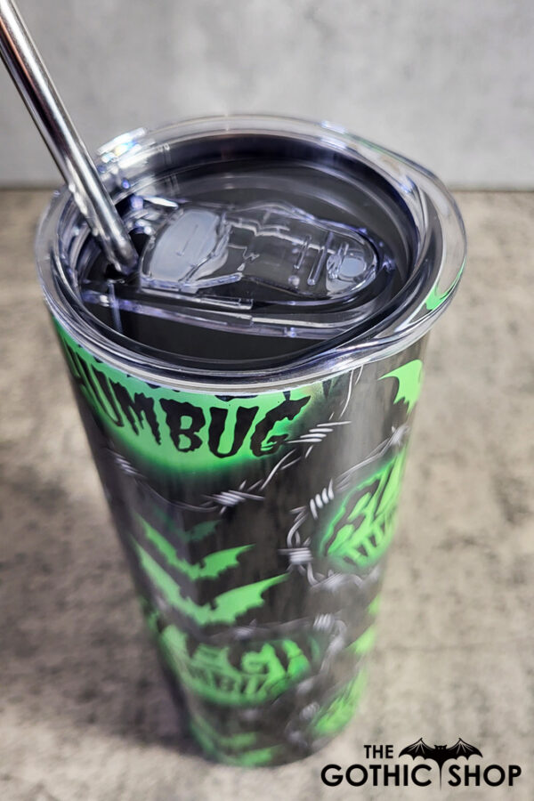 Blegh Humbug Barbed Green Heart Gothic Skinny Tumbler