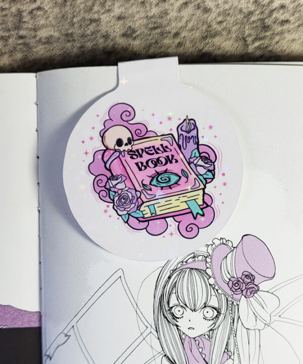 Pink Spell Book Pastel Goth Witchy Magnetic Bookmark