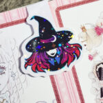 Aurora Witch Holographic Stars Gothic Witchy Magnetic Bookmark