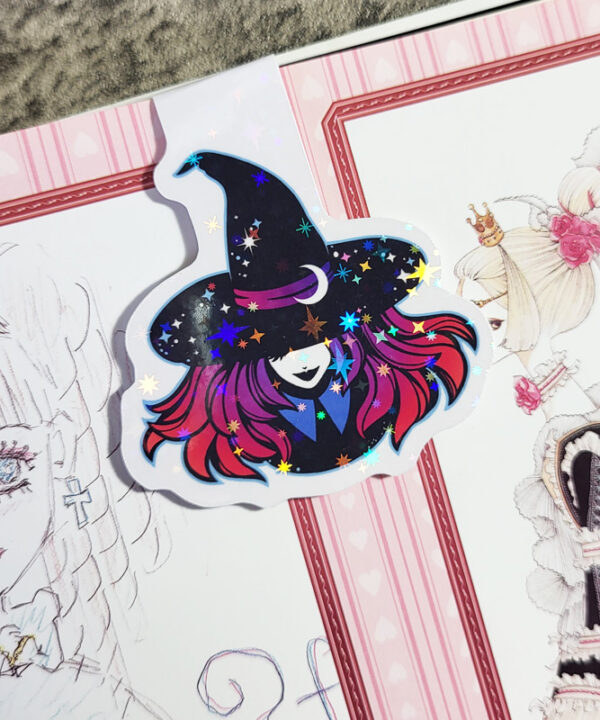 Aurora Witch Holographic Stars Gothic Witchy Magnetic Bookmark