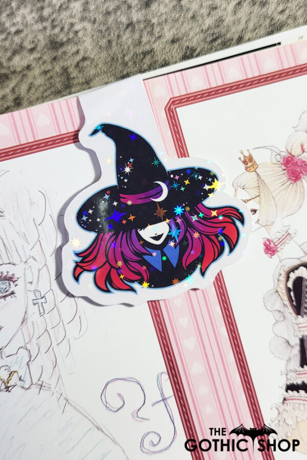 Aurora Witch Holographic Stars Gothic Witchy Magnetic Bookmark