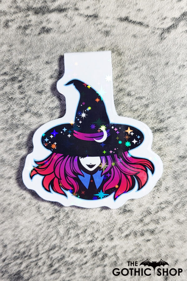 Aurora Witch Holographic Stars Gothic Witchy Magnetic Bookmark