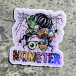Spooky Vibes Black Cat Holographic Gothic Witchy Halloween Sticker
