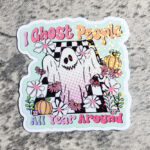 Creep It Real Pumpkin on Skateboard Holographic Retro Halloween Sticker