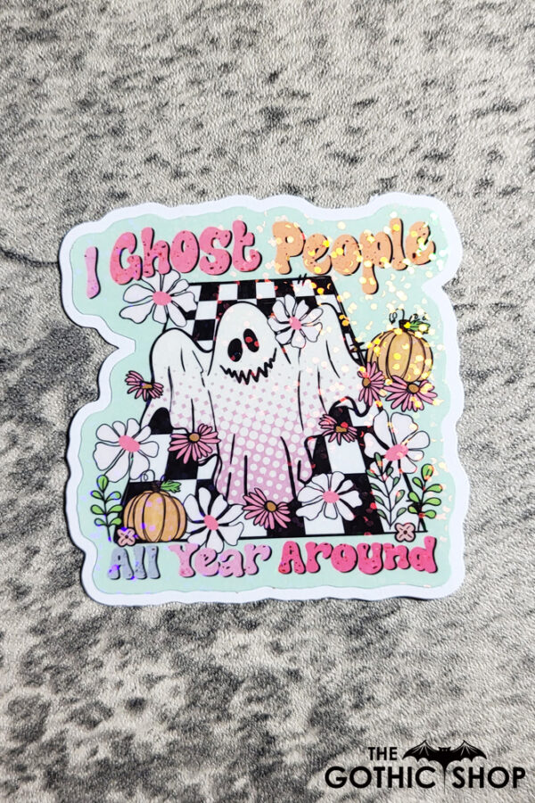 Creep It Real Pumpkin on Skateboard Holographic Retro Halloween Sticker