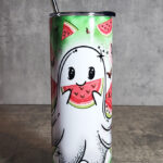 Ghostie BatMelon Gothic Halloween Skinny Tumbler