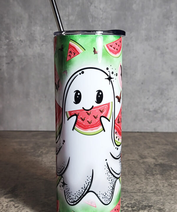 Ghostie BatMelon Gothic Halloween Skinny Tumbler