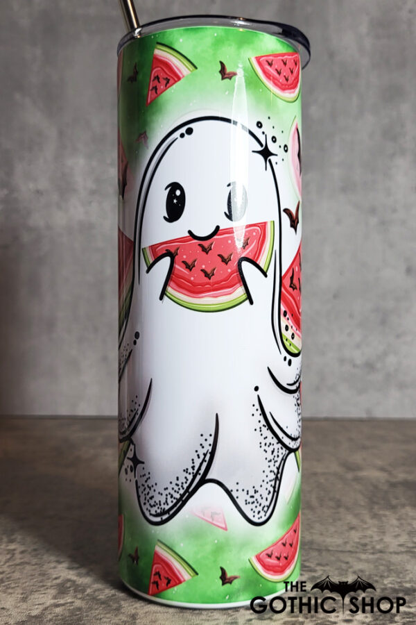 Ghostie BatMelon Gothic Halloween Skinny Tumbler
