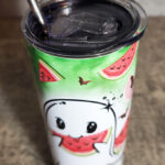 Ghostie BatMelon Gothic Halloween Skinny Tumbler