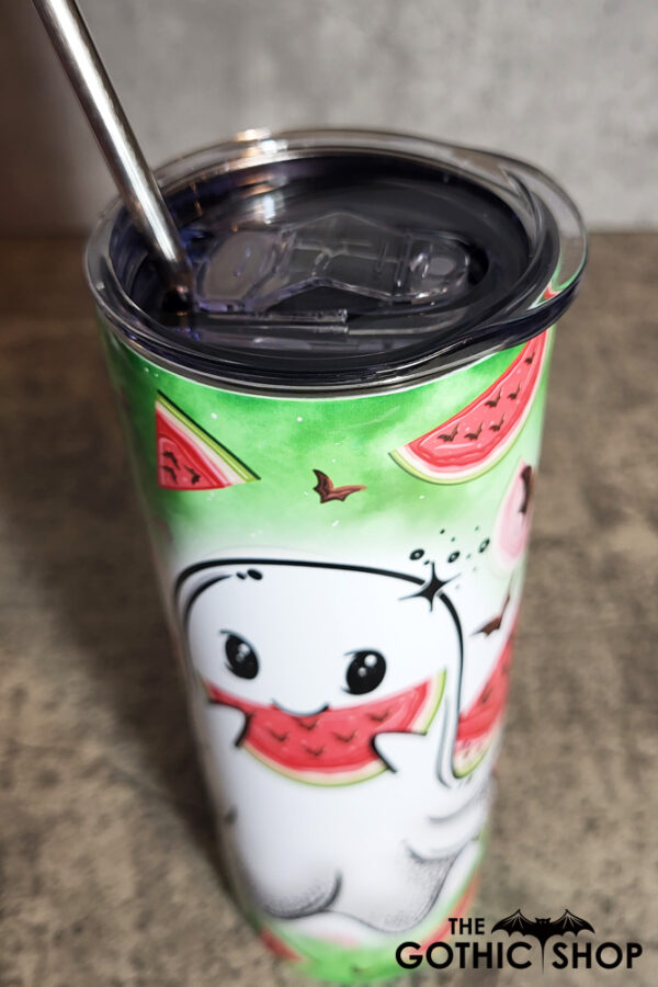 Ghostie BatMelon Gothic Halloween Skinny Tumbler