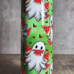 Ghosties BatMelons Green Gothic Halloween Skinny Tumbler