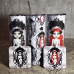 Cameo Zombie Bride Gothic Halloween Skinny Tumblers and coasters