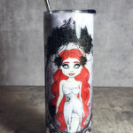 Cameo Zombie Bride with Red Hair Gothic Halloween Skinny Tumbler