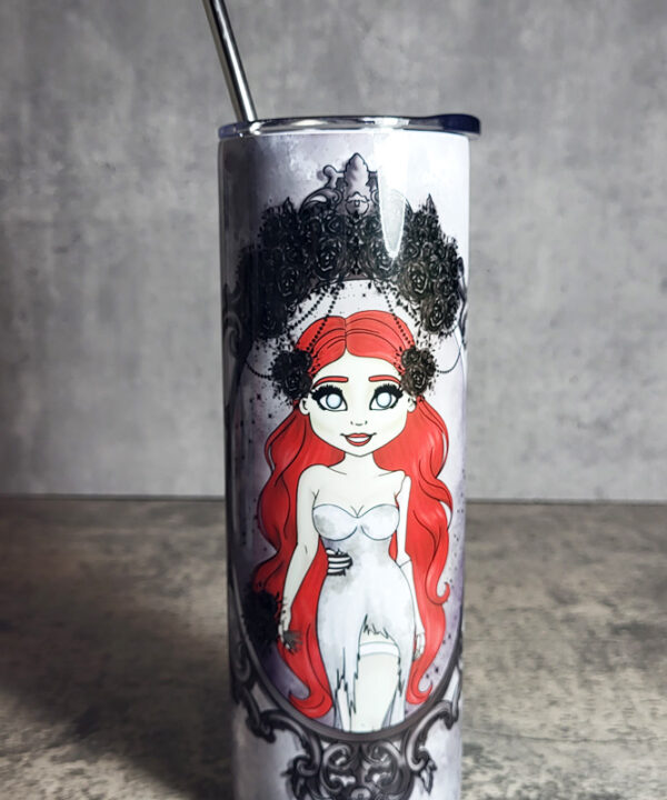 Cameo Zombie Bride with Red Hair Gothic Halloween Skinny Tumbler