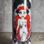 Cameo Zombie Bride with Red Hair Gothic Halloween Skinny Tumbler