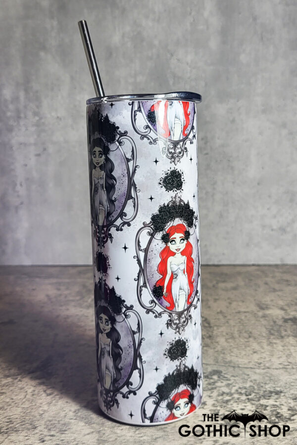 Zombie Bride Cameos Gothic Halloween Skinny Tumbler