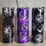 Skull suns and moons gothic print tumblers