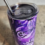 Sun Skull & Moon Skull Purple Gothic Skinny Tumbler