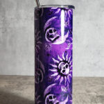 Sun Skull & Moon Skull Purple Gothic Skinny Tumbler