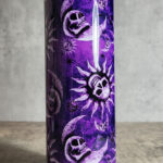 Sun Skull & Moon Skull Purple Gothic Skinny Tumbler