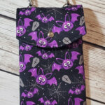 Grettel Purple Moths & Cobwebs Little Gothic Halloween Bag for Mobile Phone