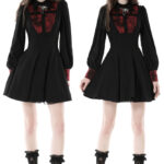 Dark in Love Blayre Bleeding Cross Black Red Gothic Mini Dress