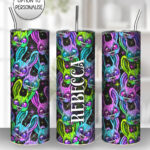 rabzombie zombie bunny gothic halloween 20oz straight tumbler with option to personalise
