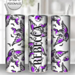 zombie birds & skulls cobwebs gothic halloween 20oz straight tumbler with option to personalise