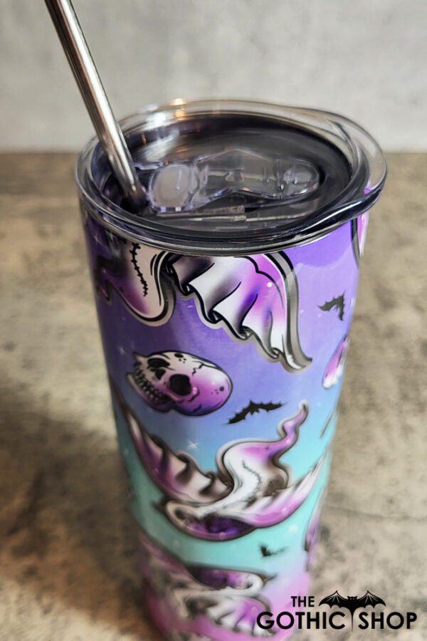 Zombie Birds & Skulls Pastel Gothic Halloween Skinny Tumbler