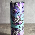 Zombie Birds & Skulls Pastel Gothic Halloween Skinny Tumbler