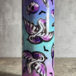 Zombie Birds & Skulls Pastel Gothic Halloween Skinny Tumbler